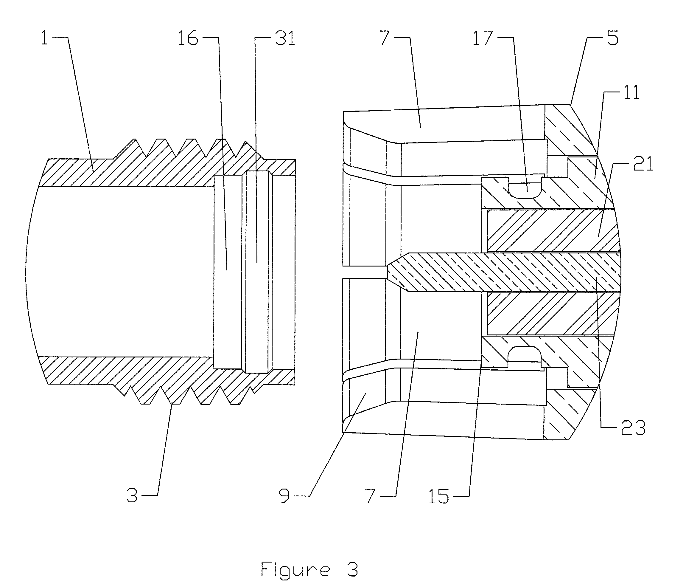 Push-on connector interface