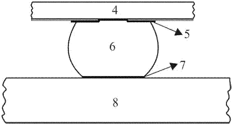 Solder bump/metallization layer connecting structure body in microelectronic package and application of solder bump/metallization layer connecting structure body