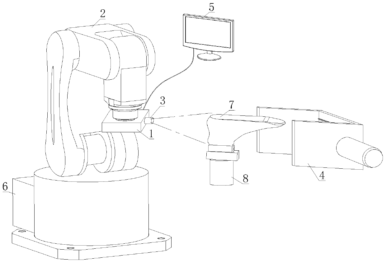 Robot three-dimensional vision system and method for shoe sole and vamp scanning operation