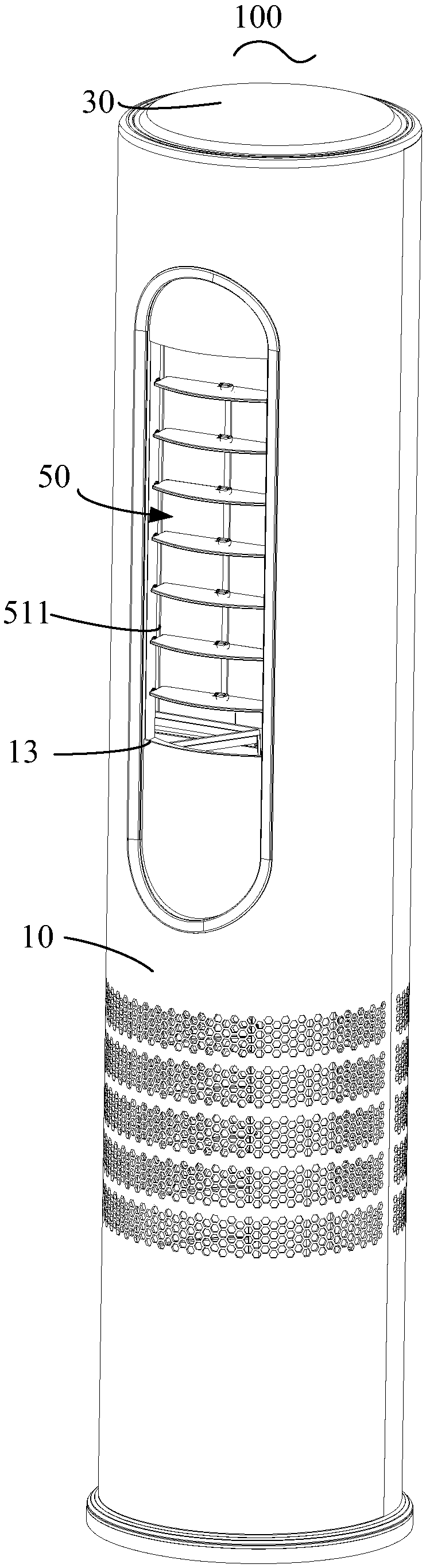 Air-conditioning cabinet and air outlet control method of air-conditioning cabinet