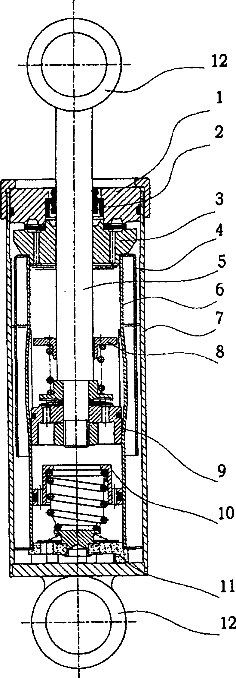 Pump type displacement correlated damping shock absorber