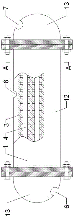 Shell tube type adsorption bed with puncture membrane type adsorption mass tubes