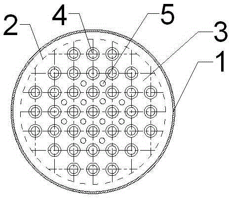 Shell tube type adsorption bed with puncture membrane type adsorption mass tubes