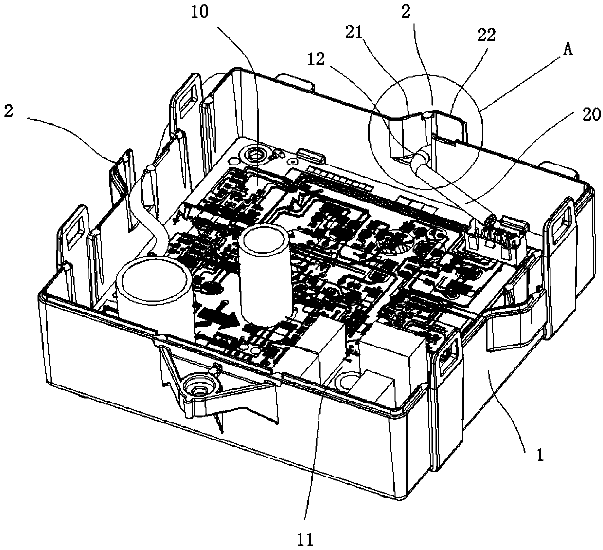 Electric appliance box and device with same