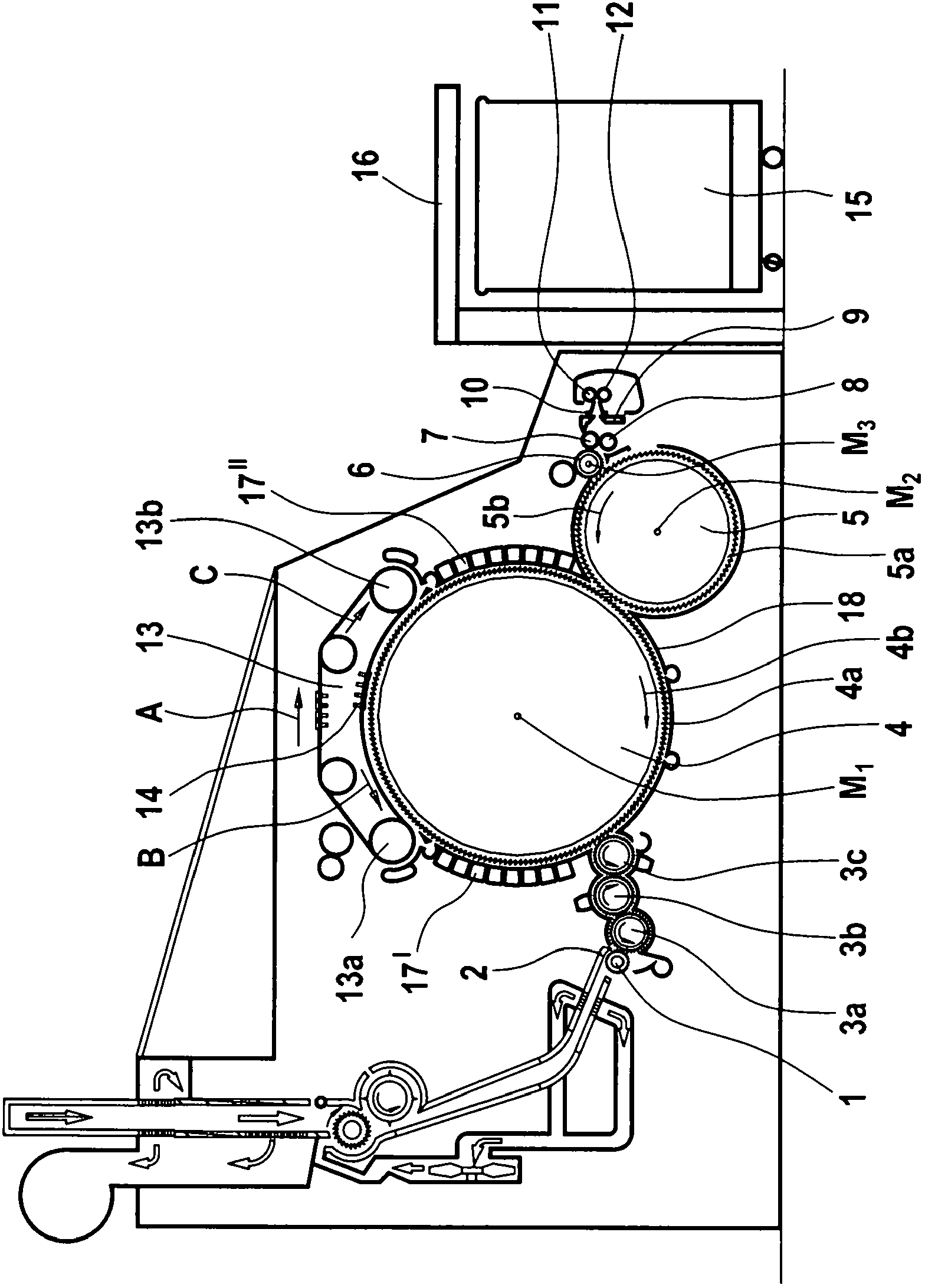 Apparatus at a flat card or roller card having a clothed cylinder and at least one adjacent clothed doffer