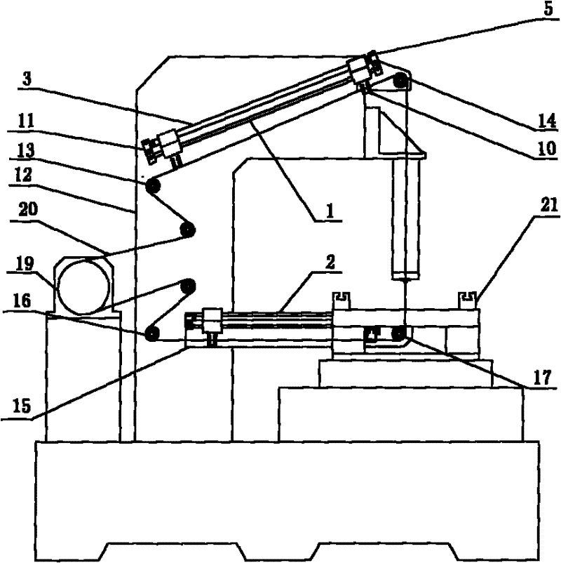 Pneumatic auxiliary threading device of numerical control electrospark wire-electrode cutting machine tool