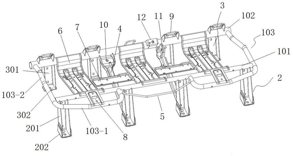 High-strength automobile rear-row seat framework