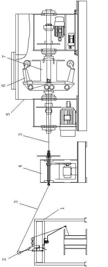 Multi-core superfine coaxial cable CT connecting line cabling process