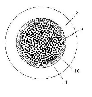 Multi-core superfine coaxial cable CT connecting line cabling process