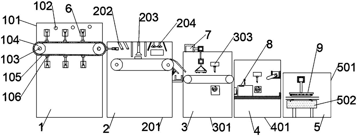 Rotary clamp for automatic production line of leather products