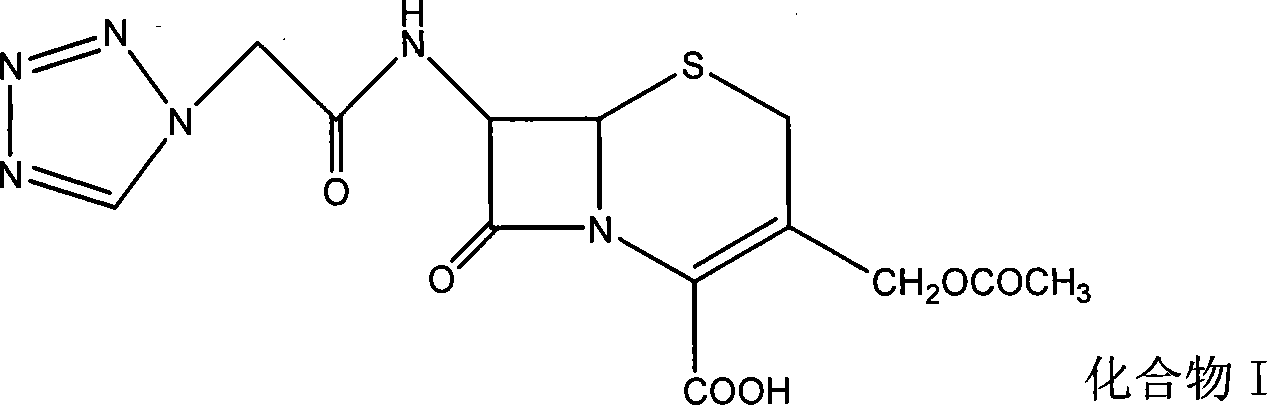 Ceftezole sodium powder injection and synthesizing method thereof