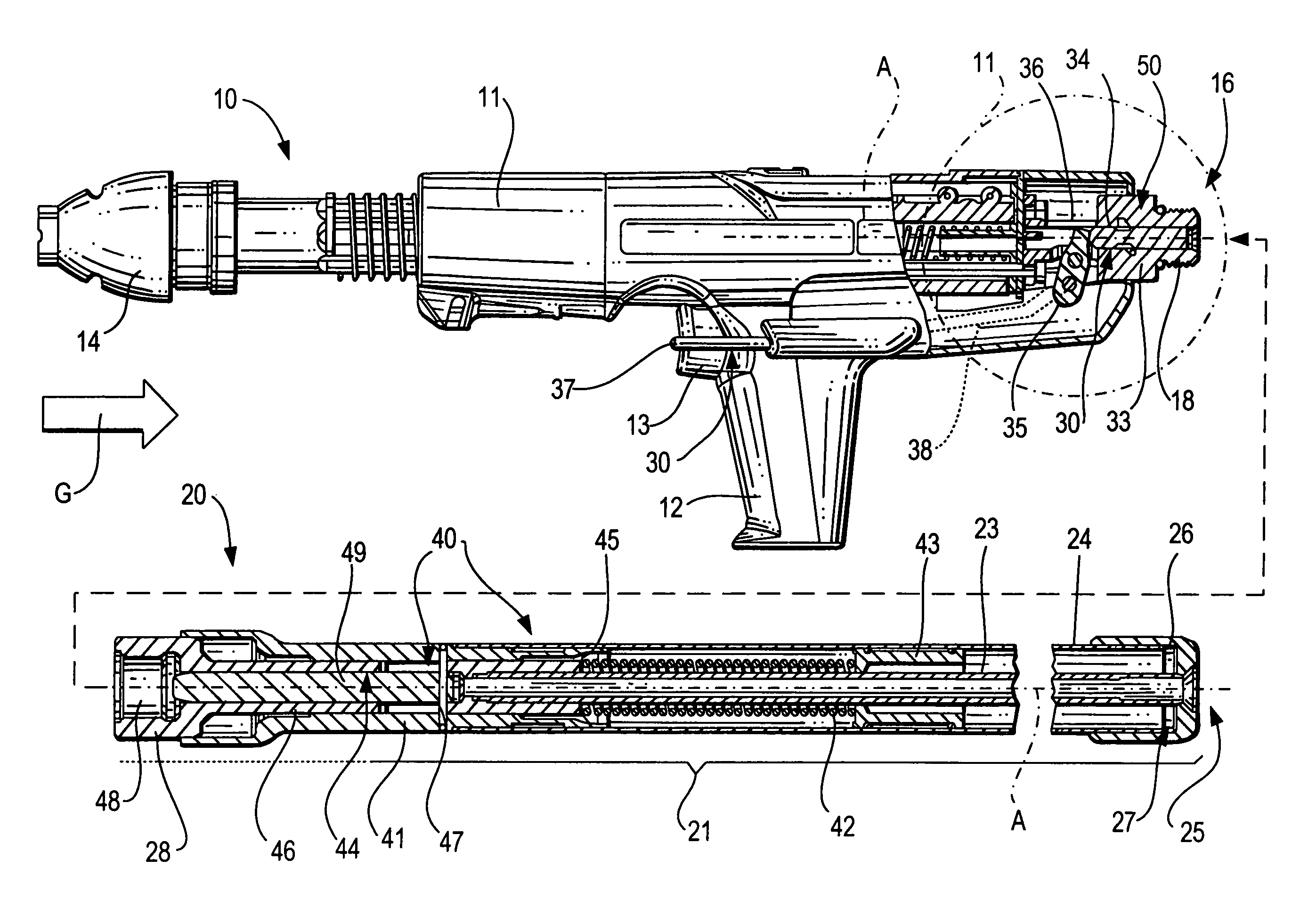 Hand-held setting tool with connection means for a positioning device