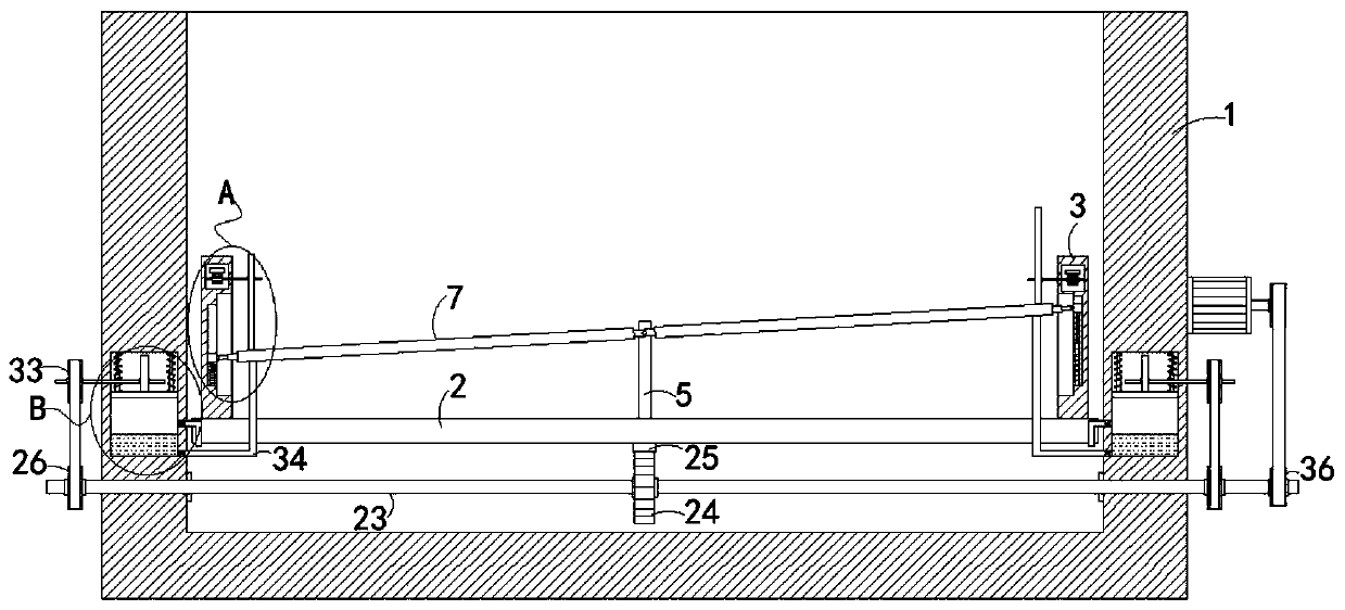 Planar fixed swing type dip dyeing device applied to fabric processing