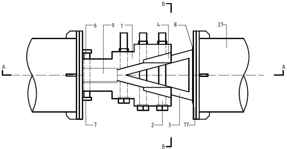 Tapered wedge type adjustable device for foundation pit engineering inner support and construction method