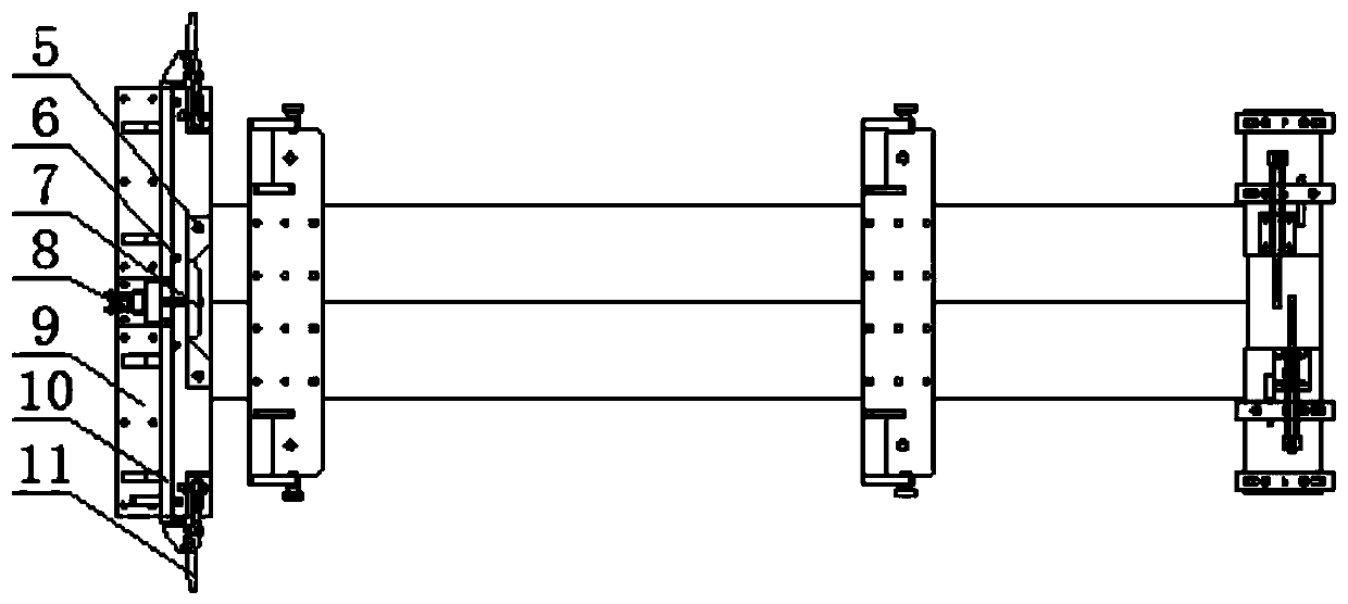 Equipment used positioning and mounting right bracket of hoisting beam