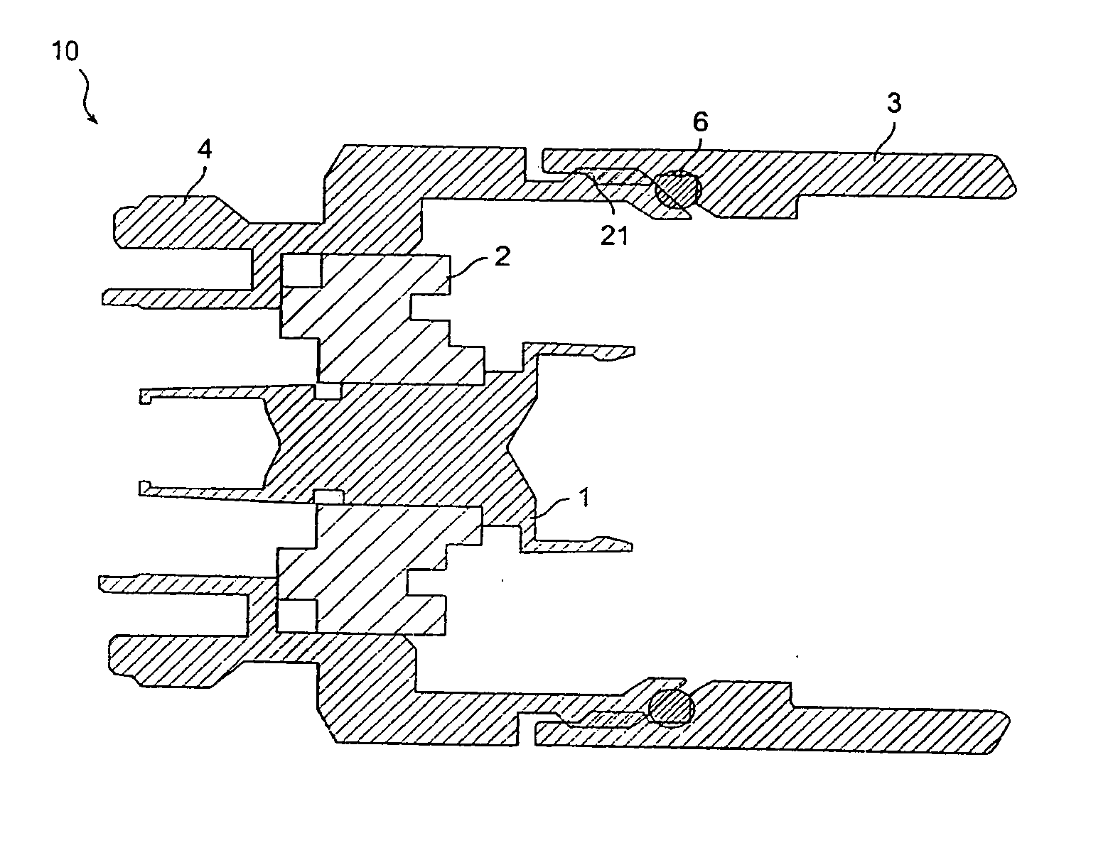 Coaxial connector with center conductor seizure