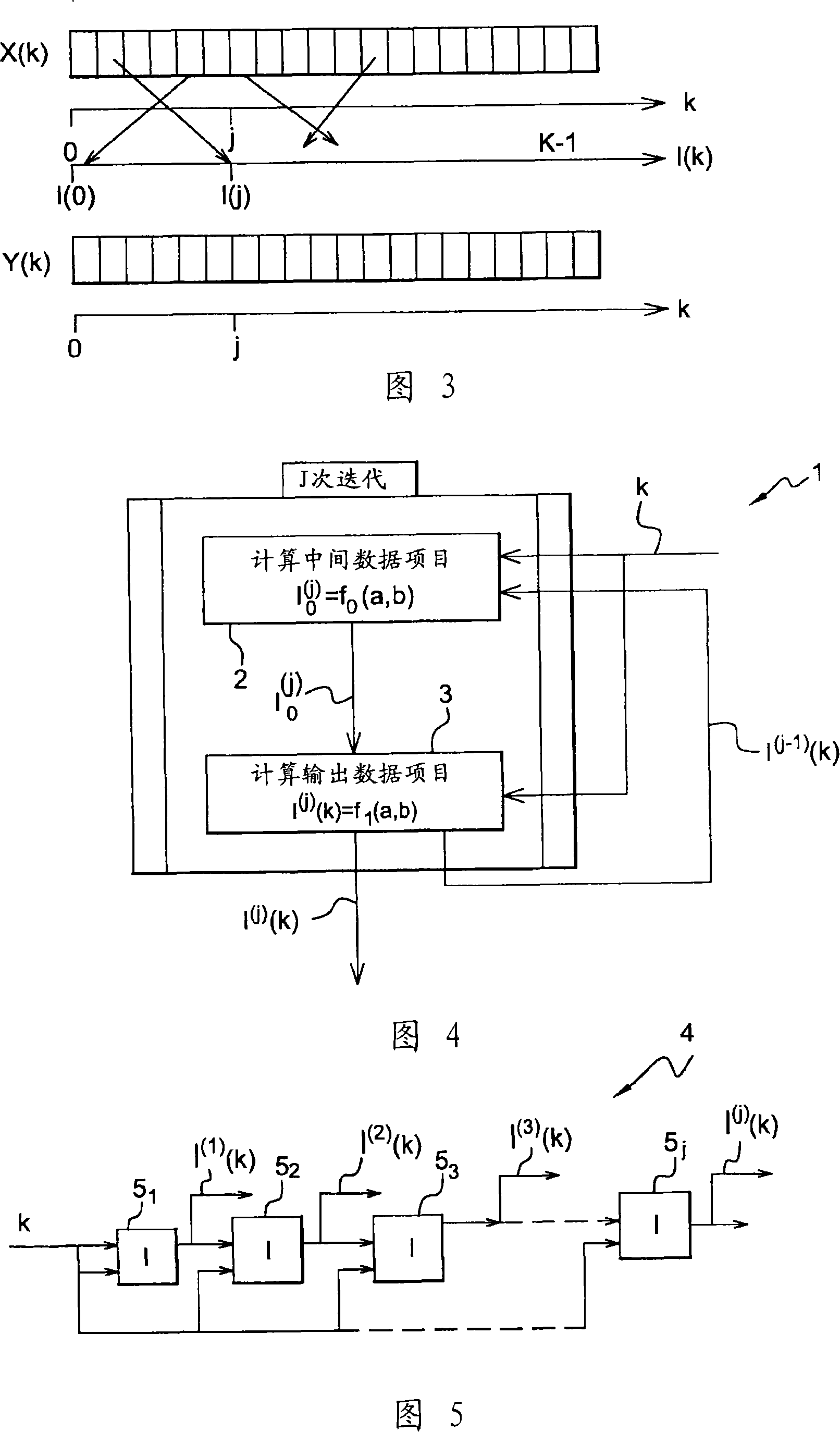 Interleaving with iterative calculation of interleaving addresses