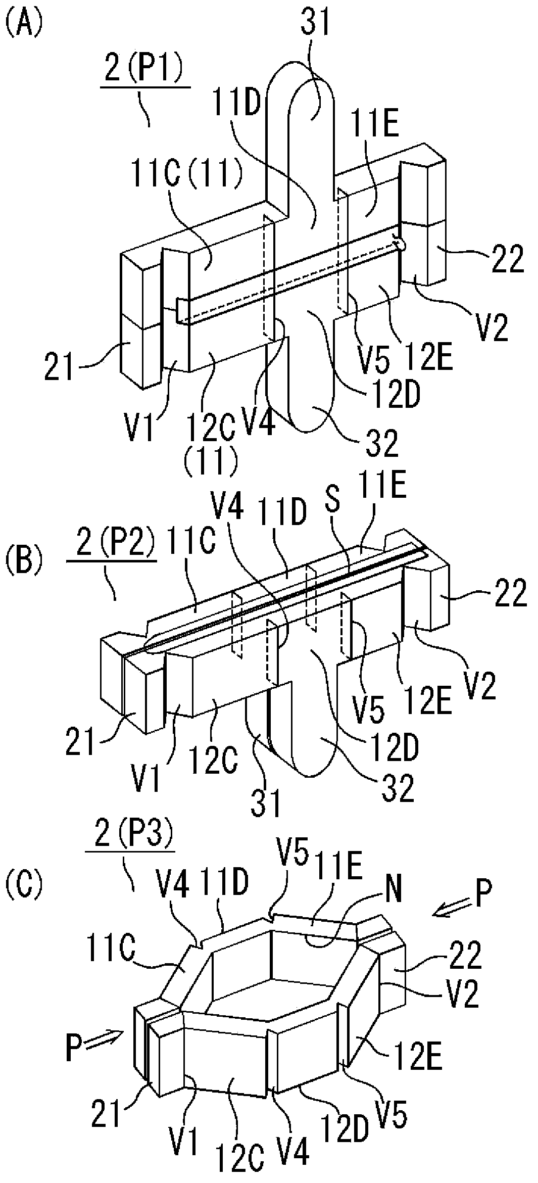 Opening/closing tool and pouch provided with same