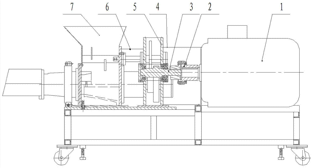 Double-screw straw threading extruder