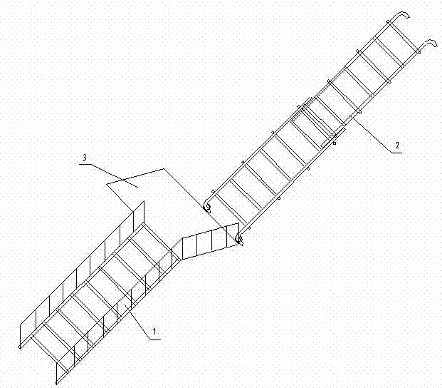 Once mounting, locating and constructing method for steel ladder outside concrete silo following sliding mould construction