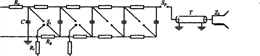 Switch and capacitor integrated fast frontier nuclear electromagnetic pulse source