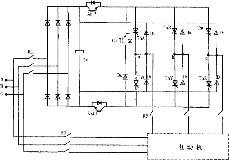 Improved continuous variable-voltage and variable-frequency soft starter