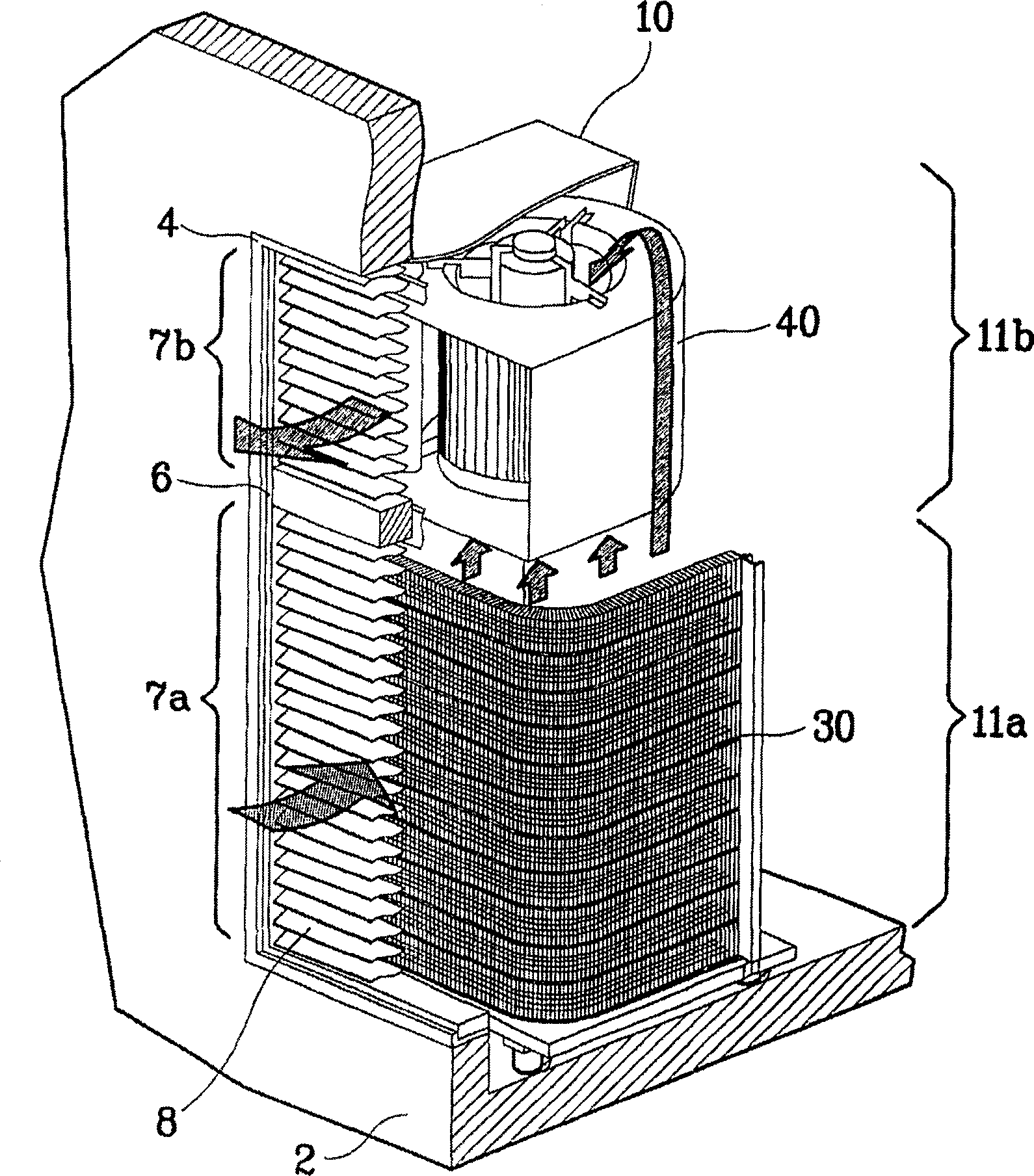 Built-in type outdoor unit for air conditioner