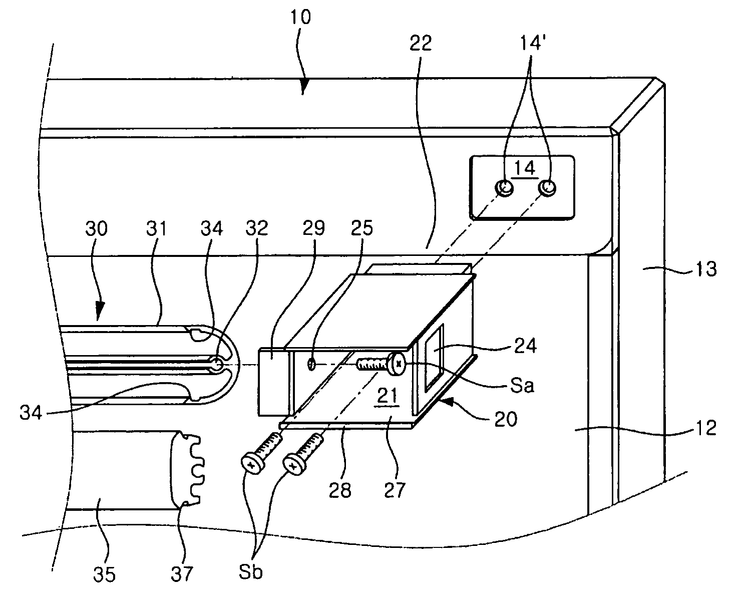 Handle assembly for refrigerator