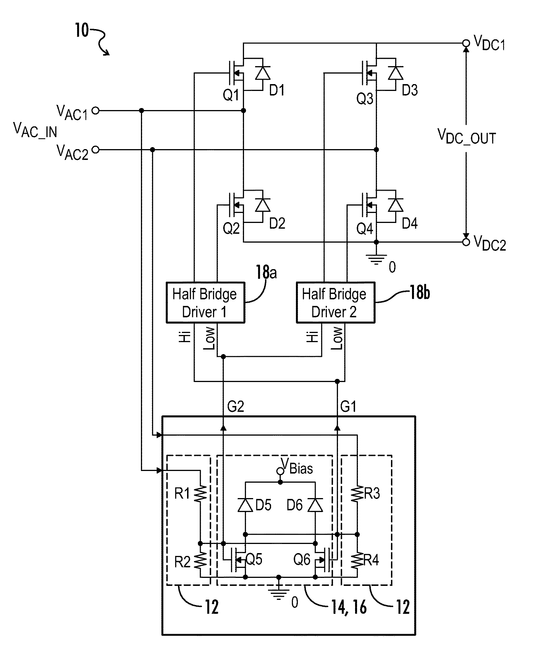 Power converter with self-driven synchronous rectifier control circuitry