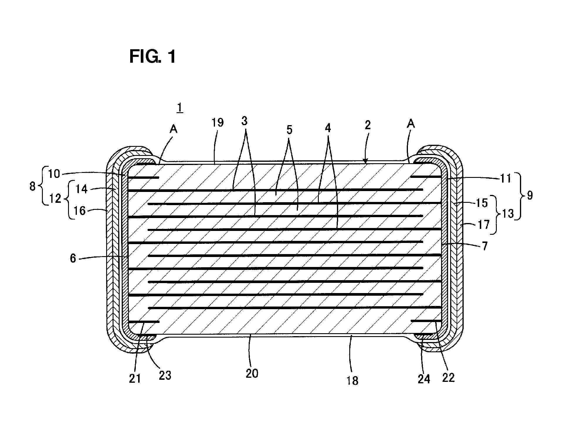 Laminated electronic component and manufacturing method therefor