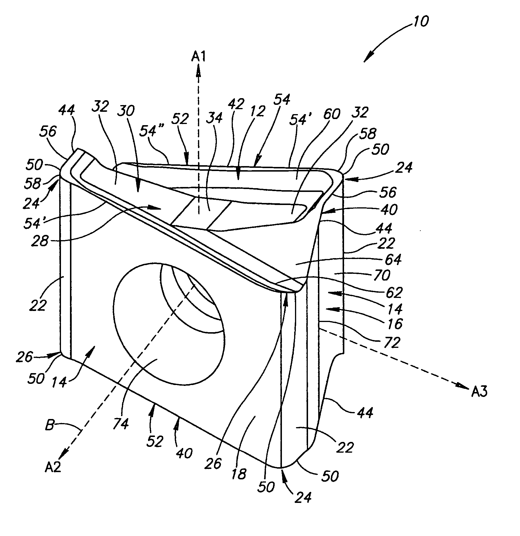 Tangential cutting insert and milling cutter