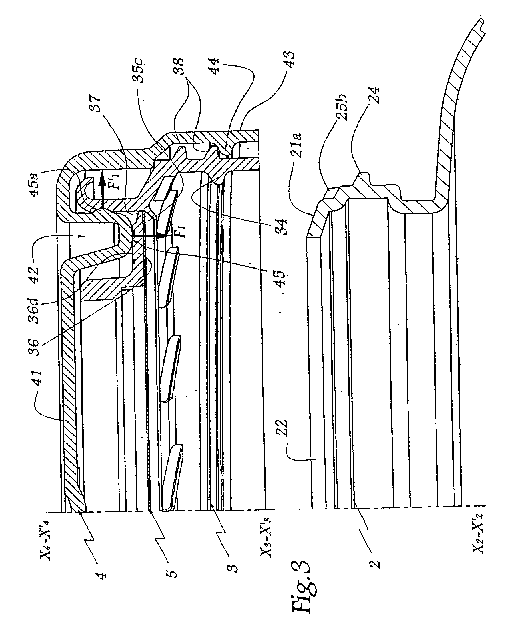 Method and device for closing a container and container provided with same