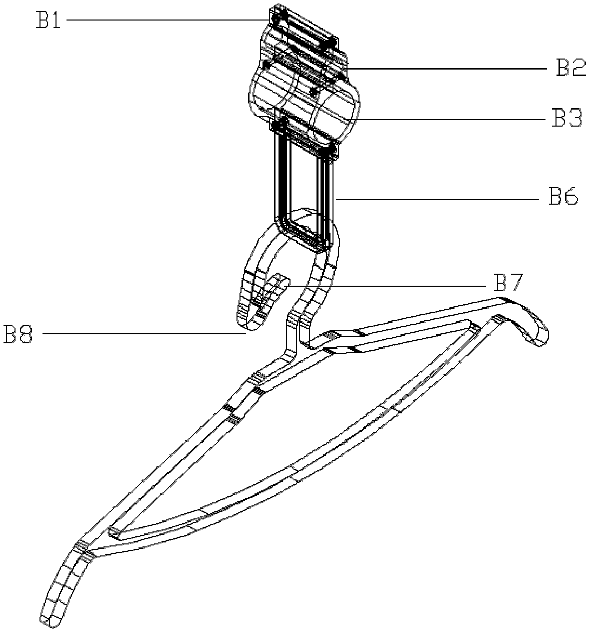 Clothes hanger combination with windproof and positioning functions