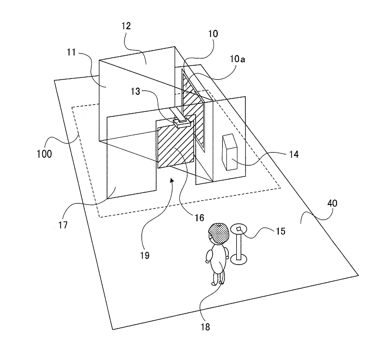 Floating image display device