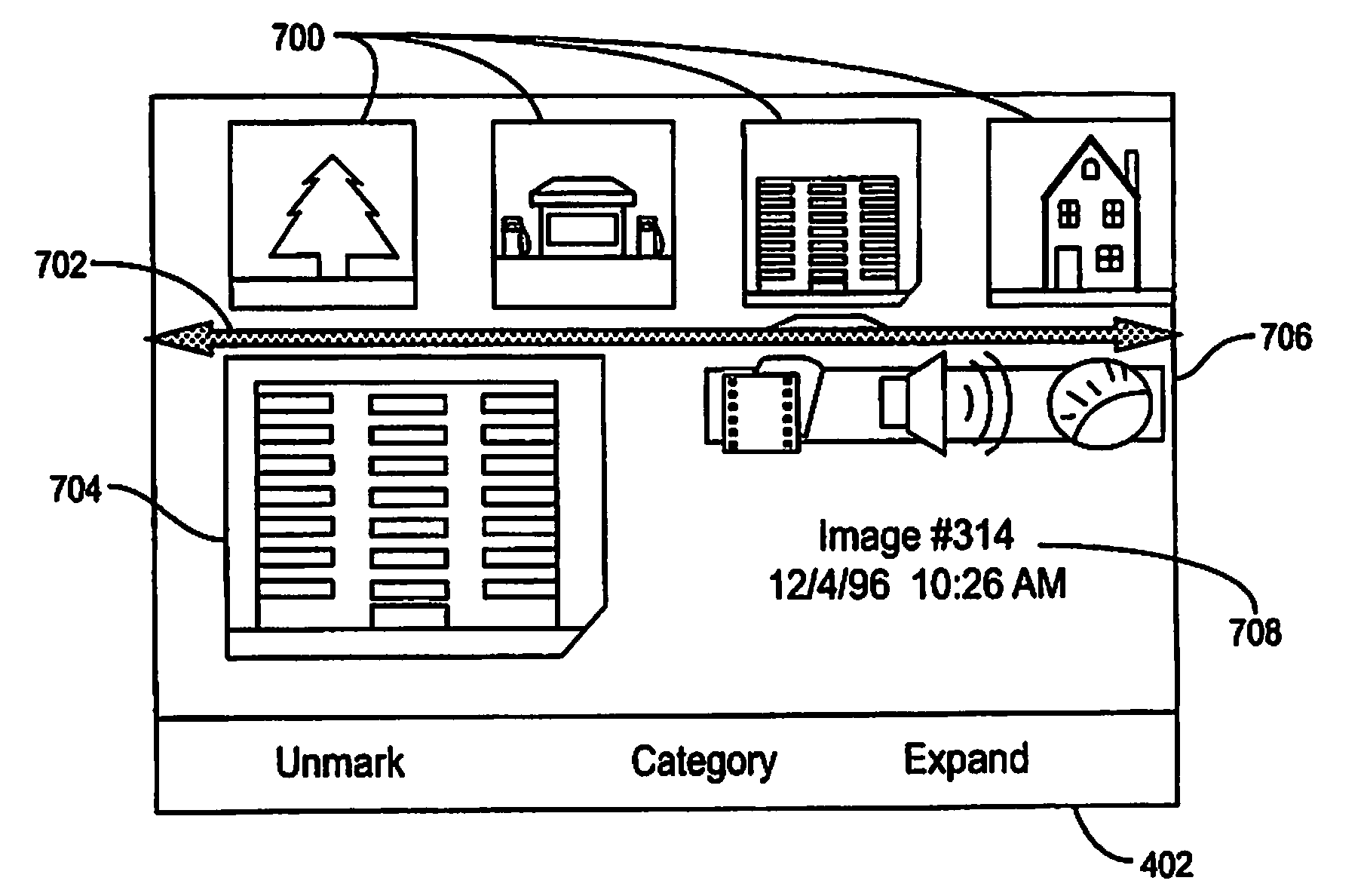 Method and apparatus for correcting aspect ratio in a camera graphical user interface