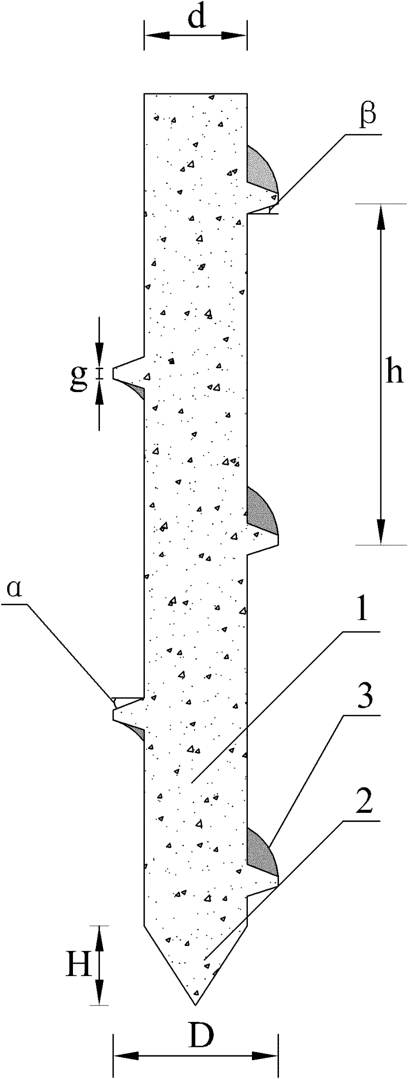 Screw pile used for seasonally frozen ground zone