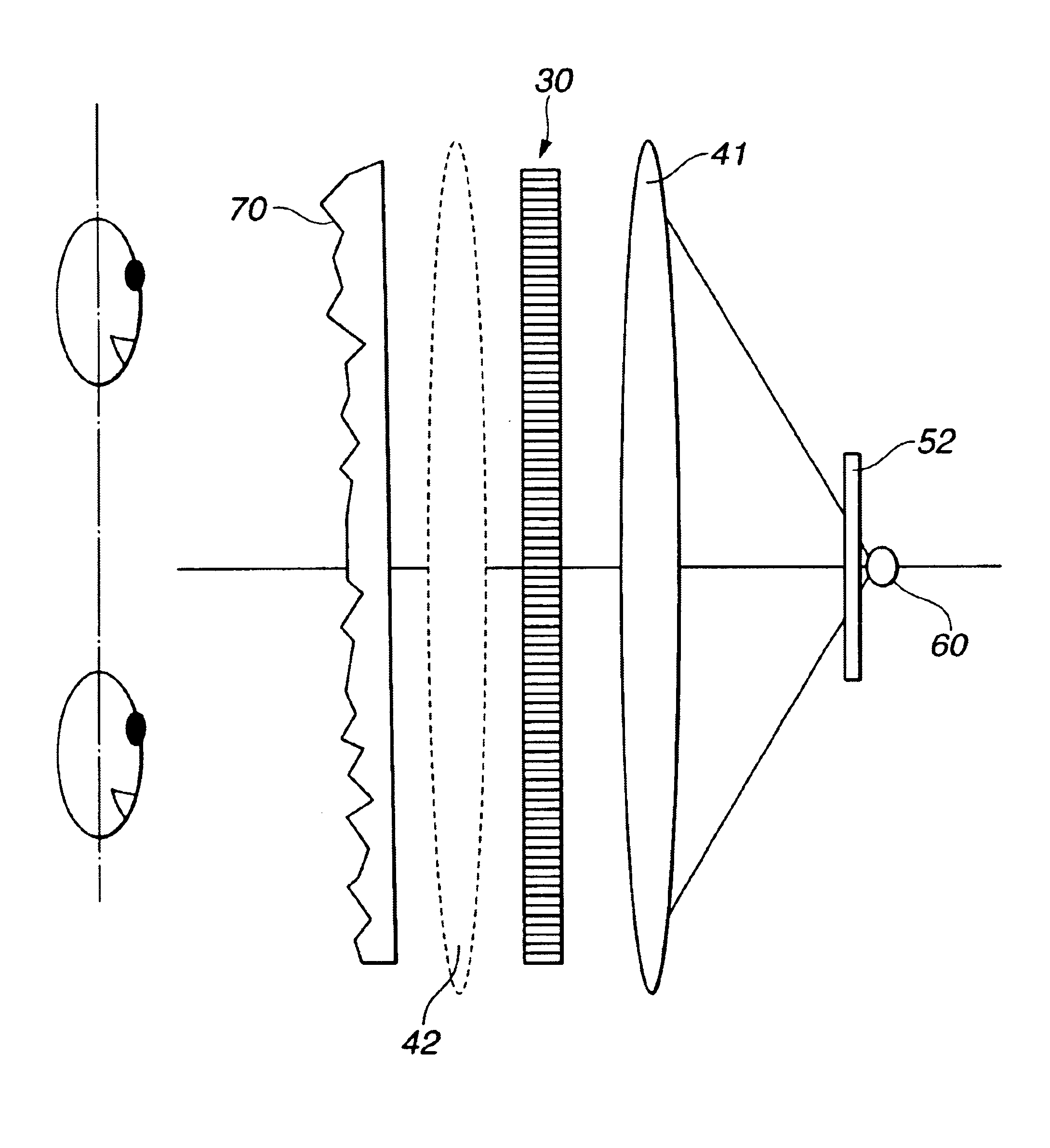 Stereoscopic display system for viewing without spectacles