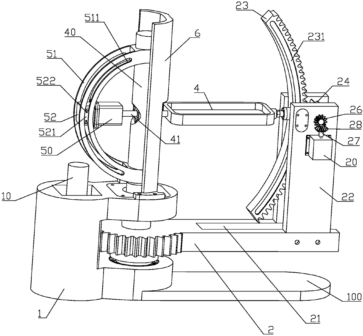 Three-degree-of-freedom rehabilitation instrument for ankle joint injuries