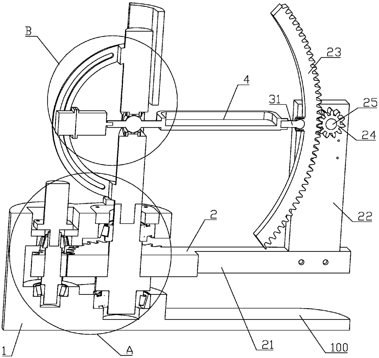 Three-degree-of-freedom rehabilitation instrument for ankle joint injuries