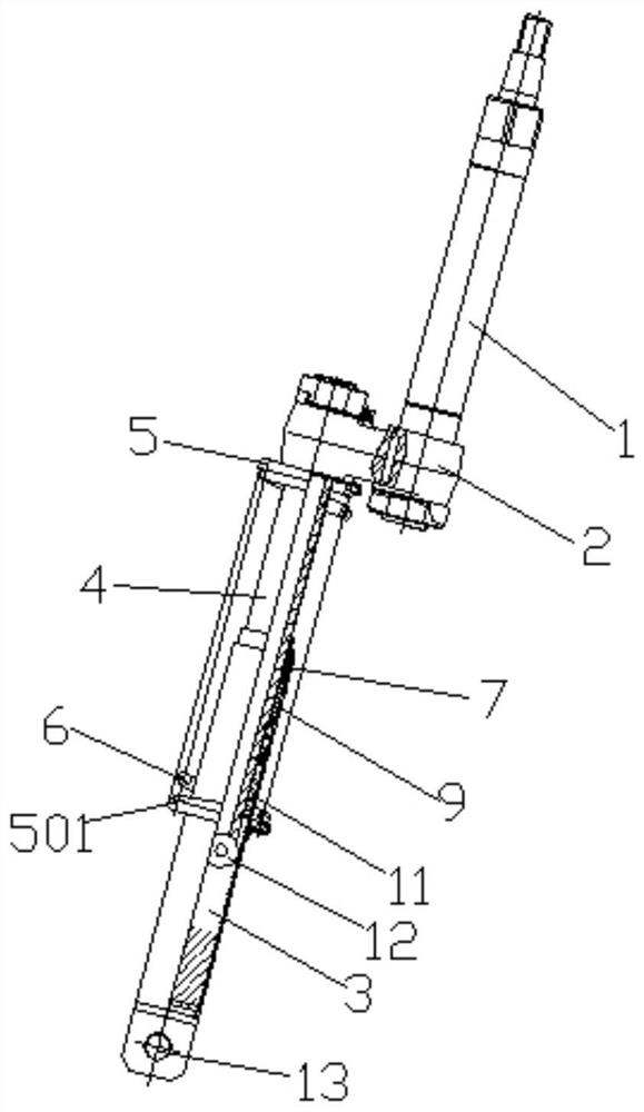 Front damping device of three-wheeled automobile