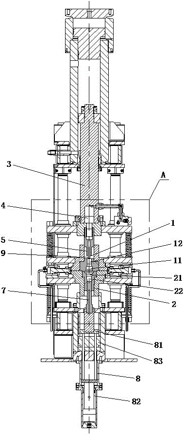 Forming device for metal plastic extrusion forging