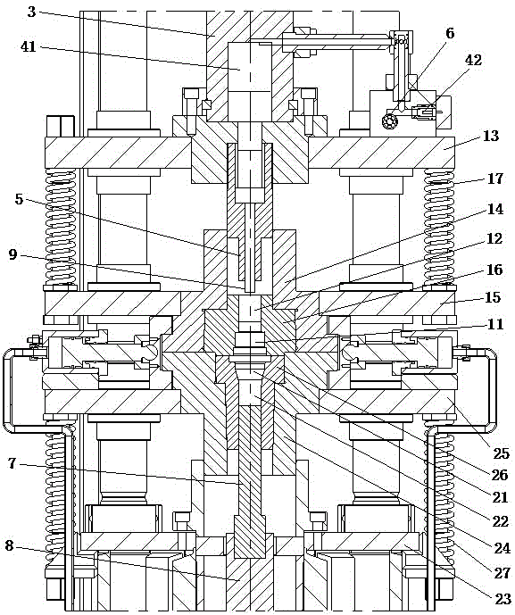 Forming device for metal plastic extrusion forging