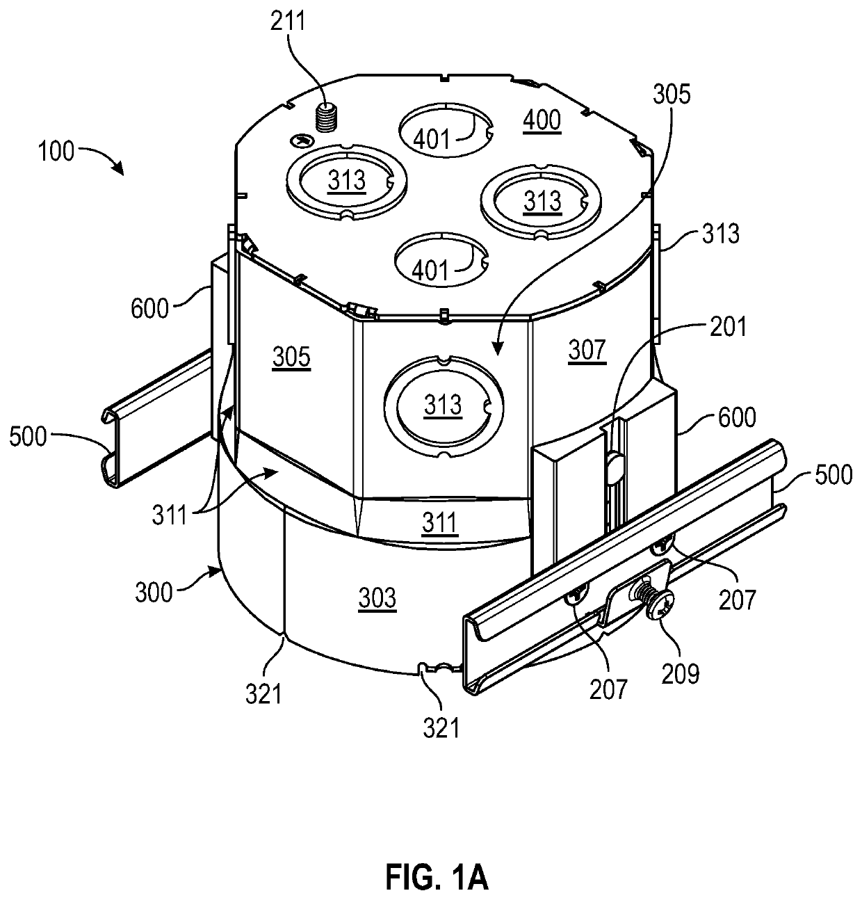 Lighting junction box with assembly for hanging