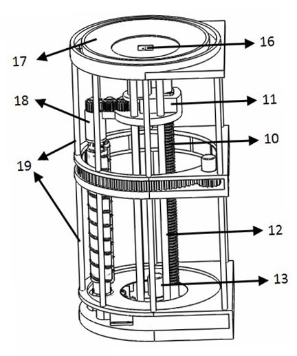 Lunar soil deep drilling sample recycling mechanism