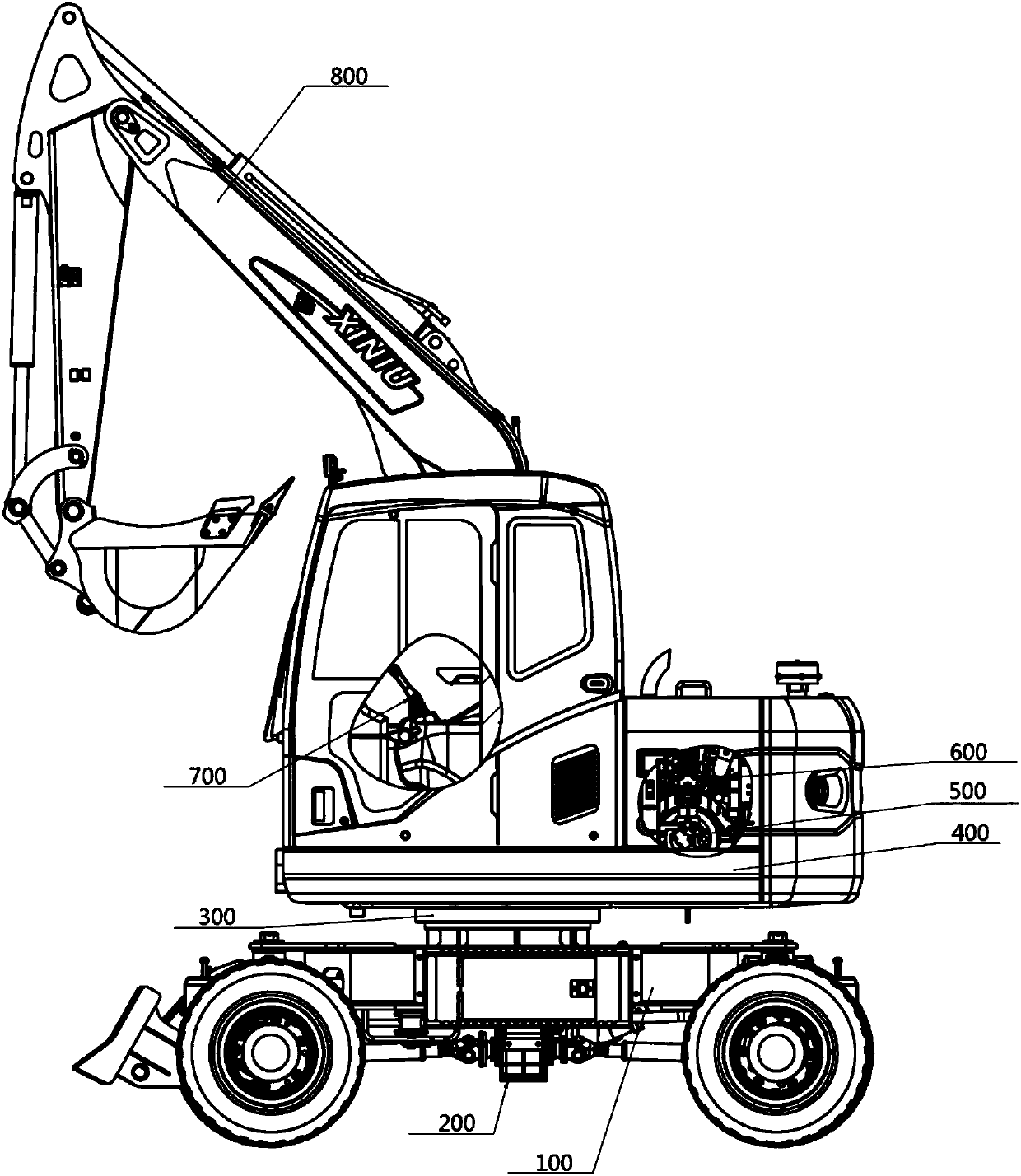 Wheel excavator and walking steering method thereof