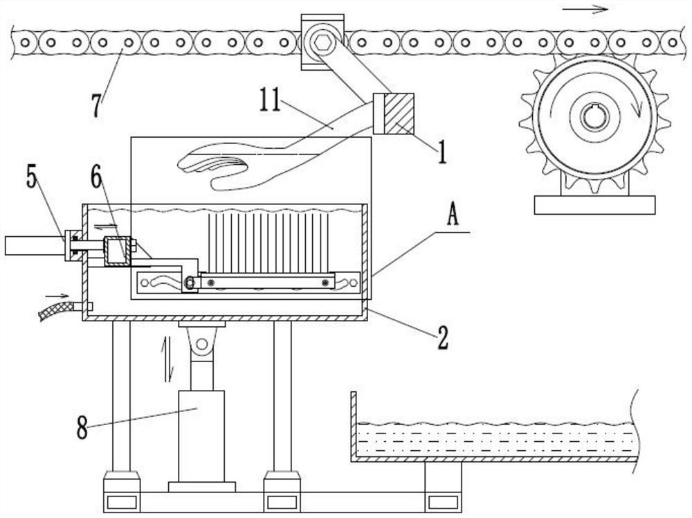 Gum dipping device in glove production process