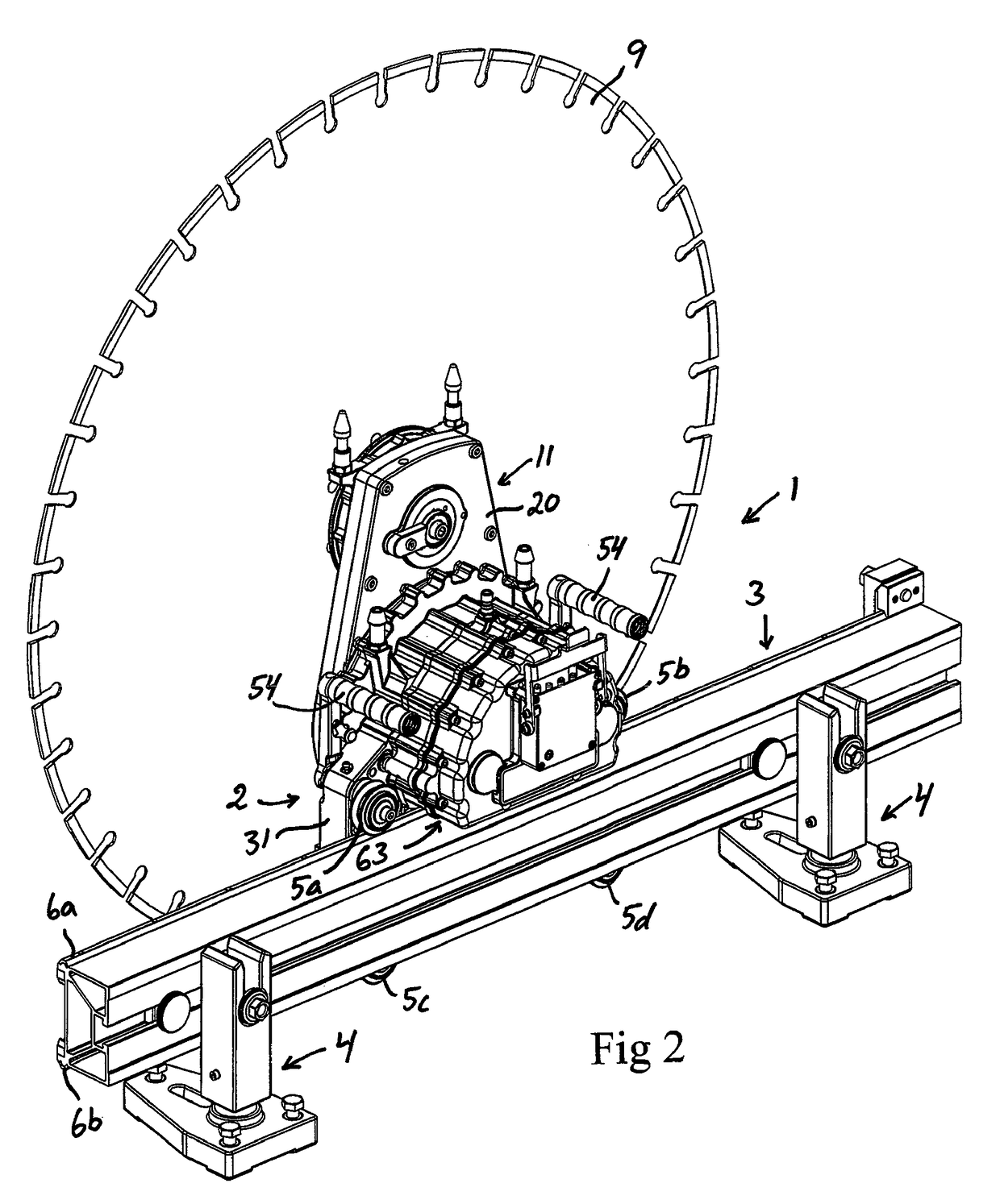 Wall saw with safety clutch