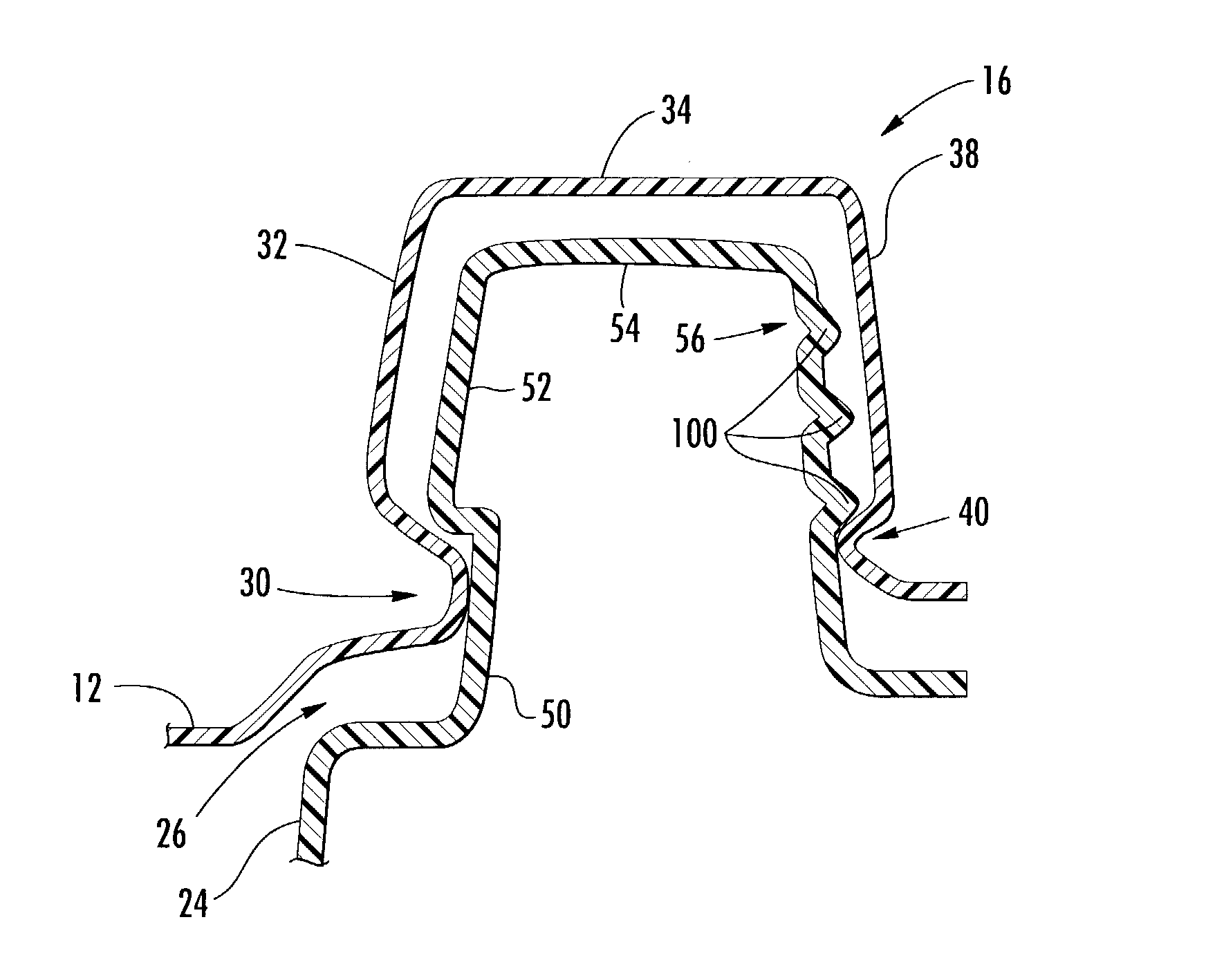 Container including a bowl and a lid each having interfitting lips