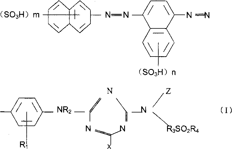 Brown reactive biazo dyestuff and its preparation method