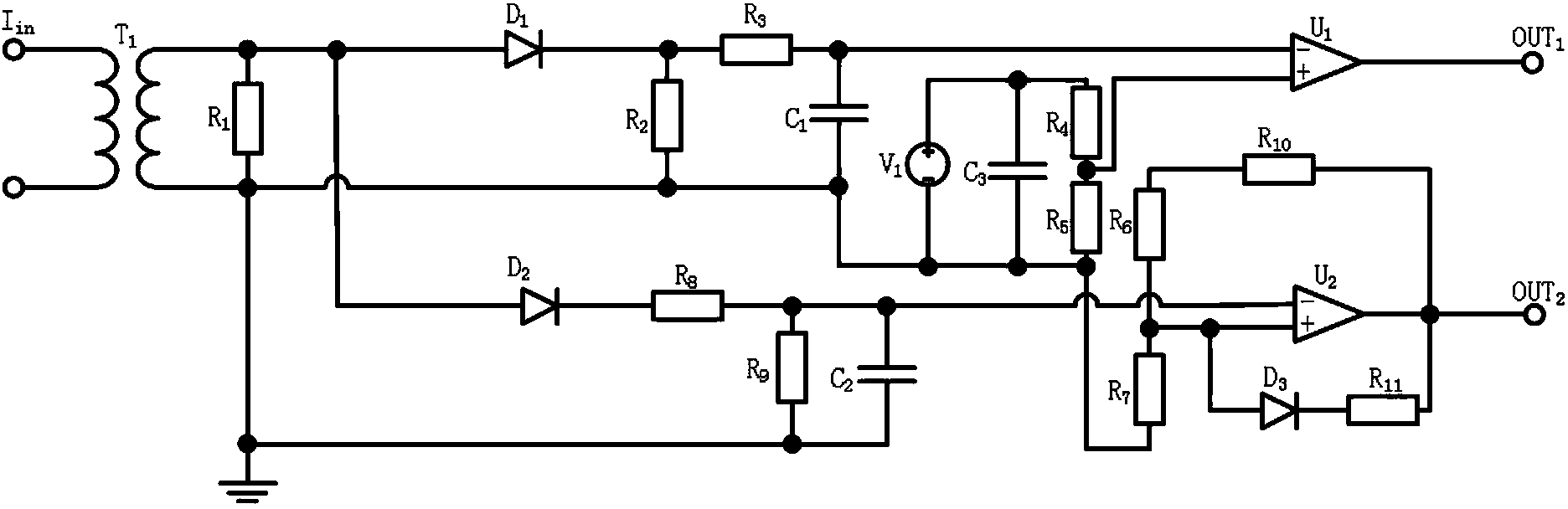 Current-limiting protection and short-circuit protection circuit with self-recovery function